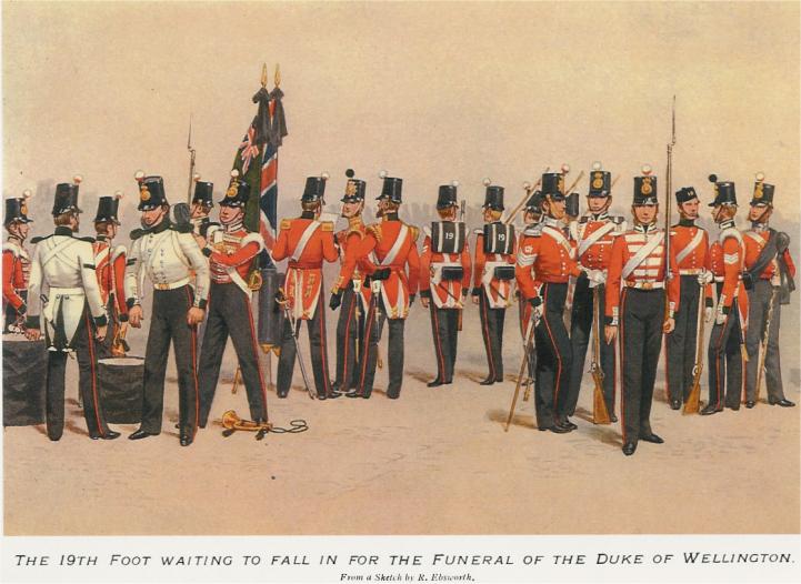 19th Foot at the Funeral of the Duke of Wellington (Illustration by R. Ebsworth)
